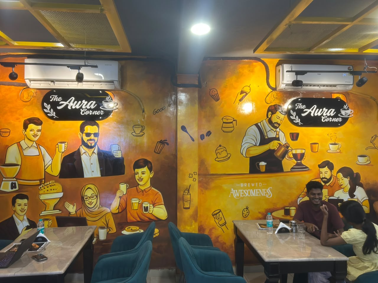 The welcoming interior of The Aura Corner